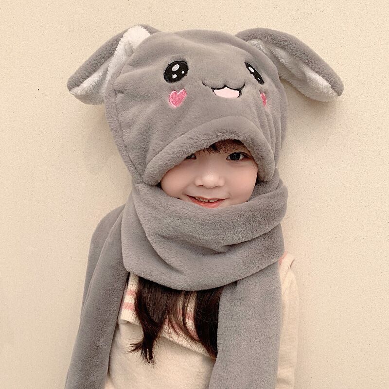 Plush Hat and Scarf In One