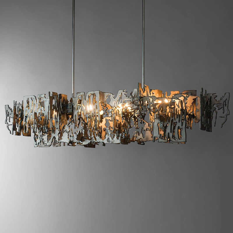 Postmodern Minimalist Metal Fragment Art Chandelier Model Room