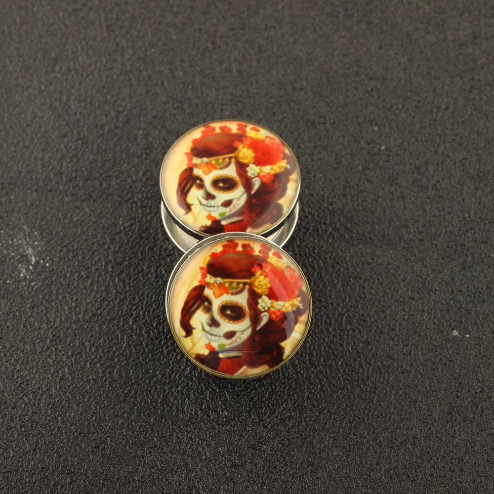 JUNLOWPY Mix 7 Sizes Logo Ear Plugs Gauges Expander Lobe Stretcher Piercing Stainless Steel Screw Flesh Tunnels Body Jewelry