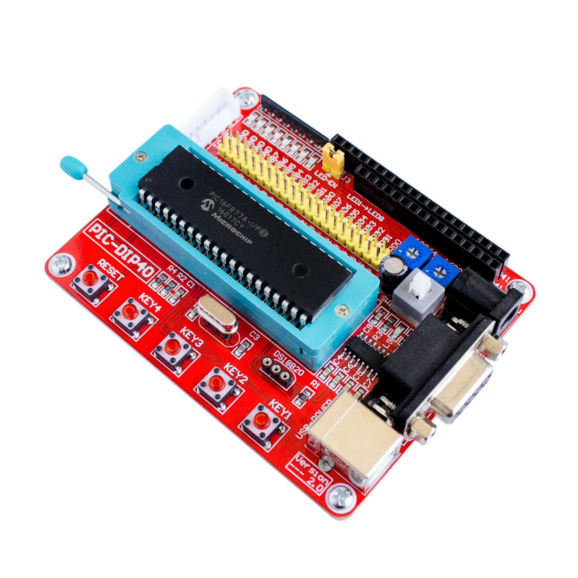 1PCS Mini System PIC Development Board + Microchip PIC16F877 PIC16F877A diy electronics | Инструменты