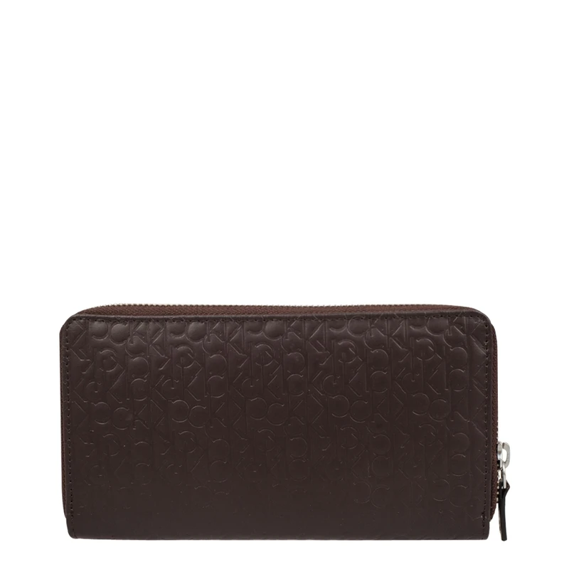 Подлинный и брендовый роскошный коричневый кожаный бумажник на молнии от CK Кельвин Кляйн 74287