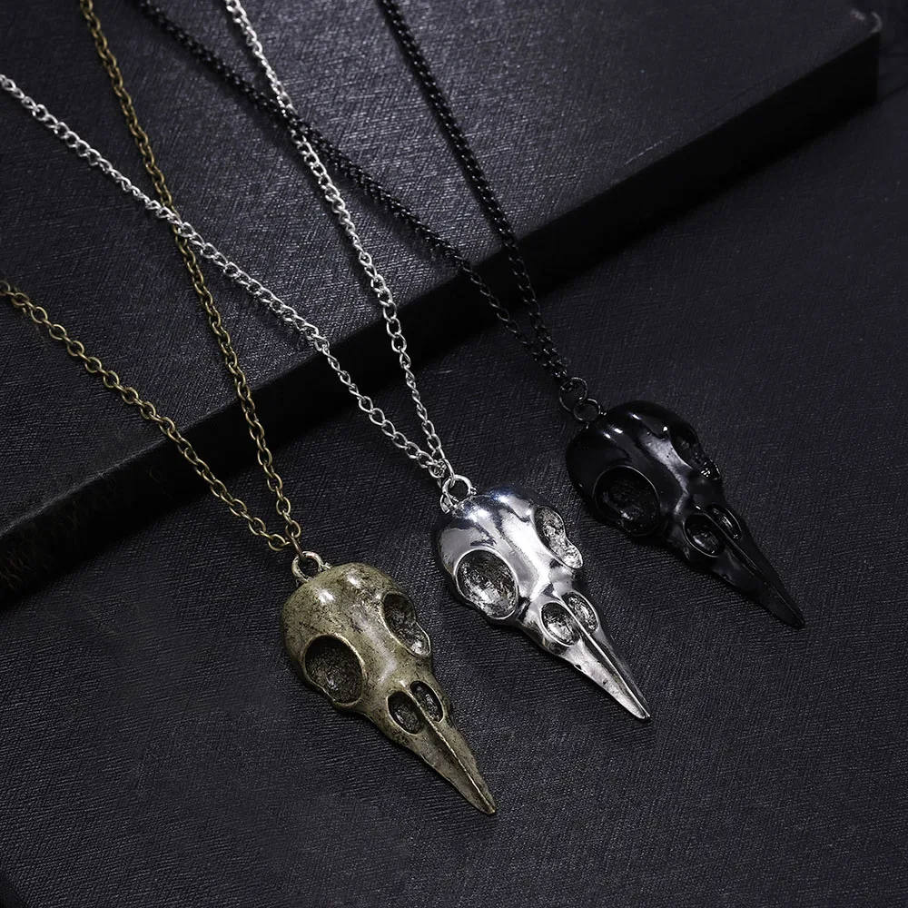 Crow Head Skull Necklace