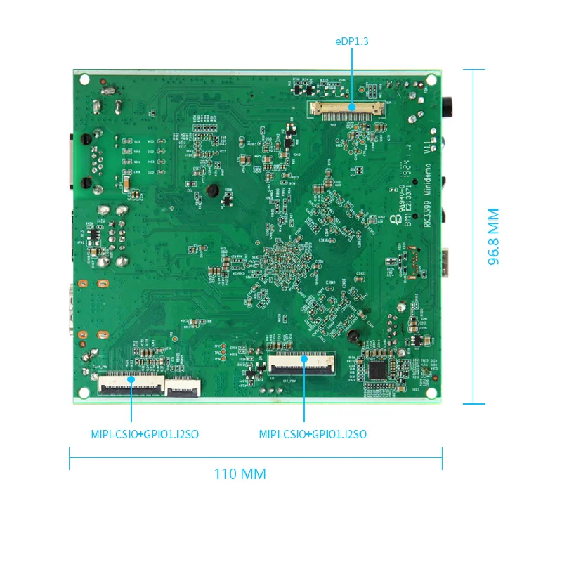 Материнская плата RK3399 макетная плата с Quard cores A53(1,5 ГГц)+ Dual cores A72(1,8 ГГц)+ Mali-T860 MP4 GPU, 4GDDR+ 32GEMMC с