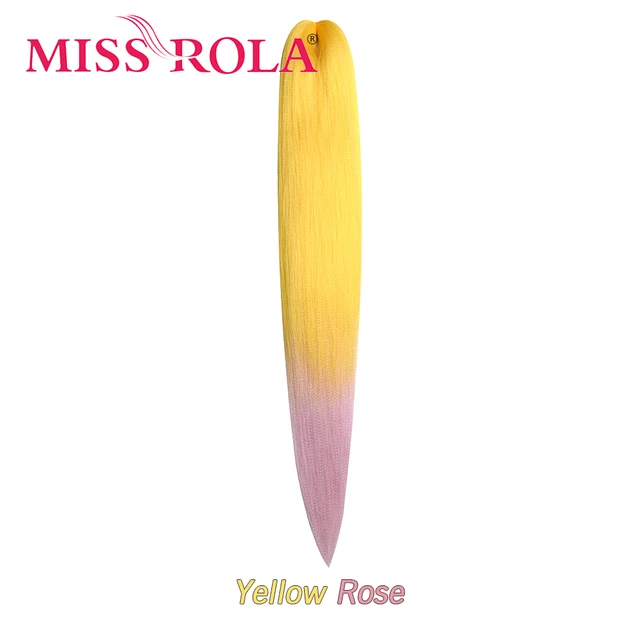Miss Rola 22 Inch 60G Kanekalon Hair Synthetic Jumbo Braid Yaki Straight Hair Extension Pink Blonde Twist Braid Bulk Wholesale #24