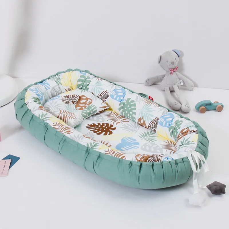 Cuna portátil de 50x85cm para bebé, nido con almohada lavable para recién nacido, colchón de cuna lavable, cuna de viaje extraíble para bebé