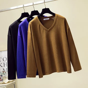 

COIGARSAM 3XL Plus Size Loose blouse women Spring blusas womens tops and blouses Black Ga Color Sapphire 1843