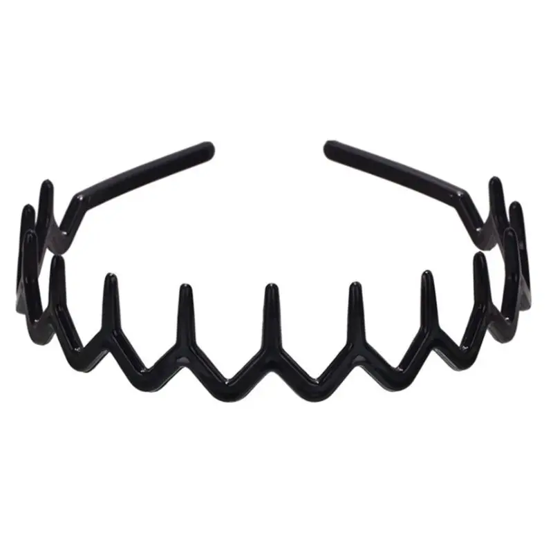 

Women Girls Plastic Wavy Toothed Headband Anti-Slip Zig Zag Comb Shark Hair Hoop B95F