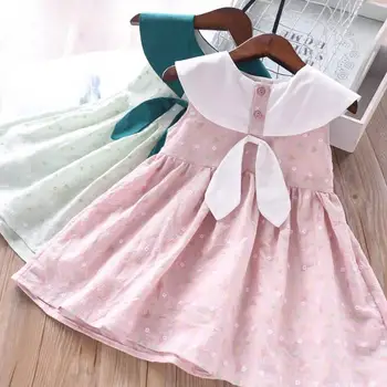 

girls dress summer baby girls dots bow cotton sundress kids sleeveless dresses children clothes