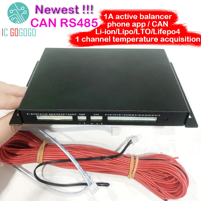CAN Bus RS485 протокол Temp 1A 2A Балансирующий аккумулятор активный эквалайзер Bluetooth 2S ~ 24S