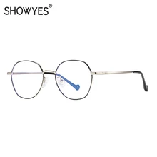 SHOWYES, легкая оправа, синие блокаторы, компьютерные очки, женские, известный дизайнер, круглые, большие размеры, простые, для экрана, геймерские очки 031