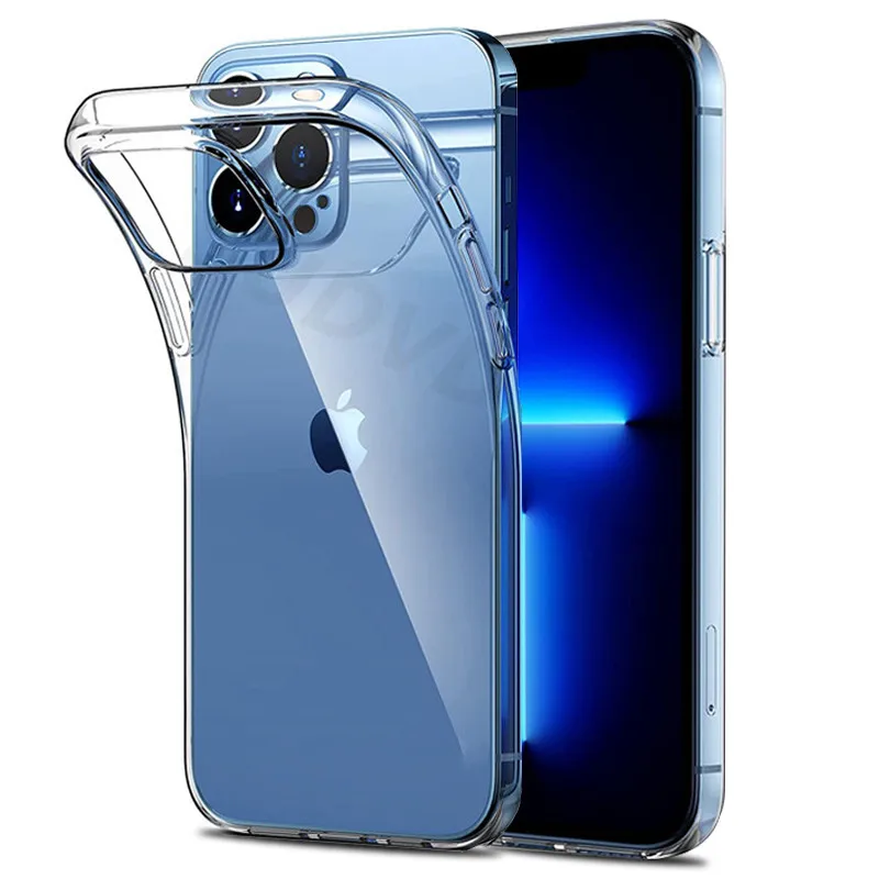 Ультратонкий Прозрачный чехол для iPhone 13 11 12 Pro XS Max XR X мягкий силиконовый из ТПУ Mini