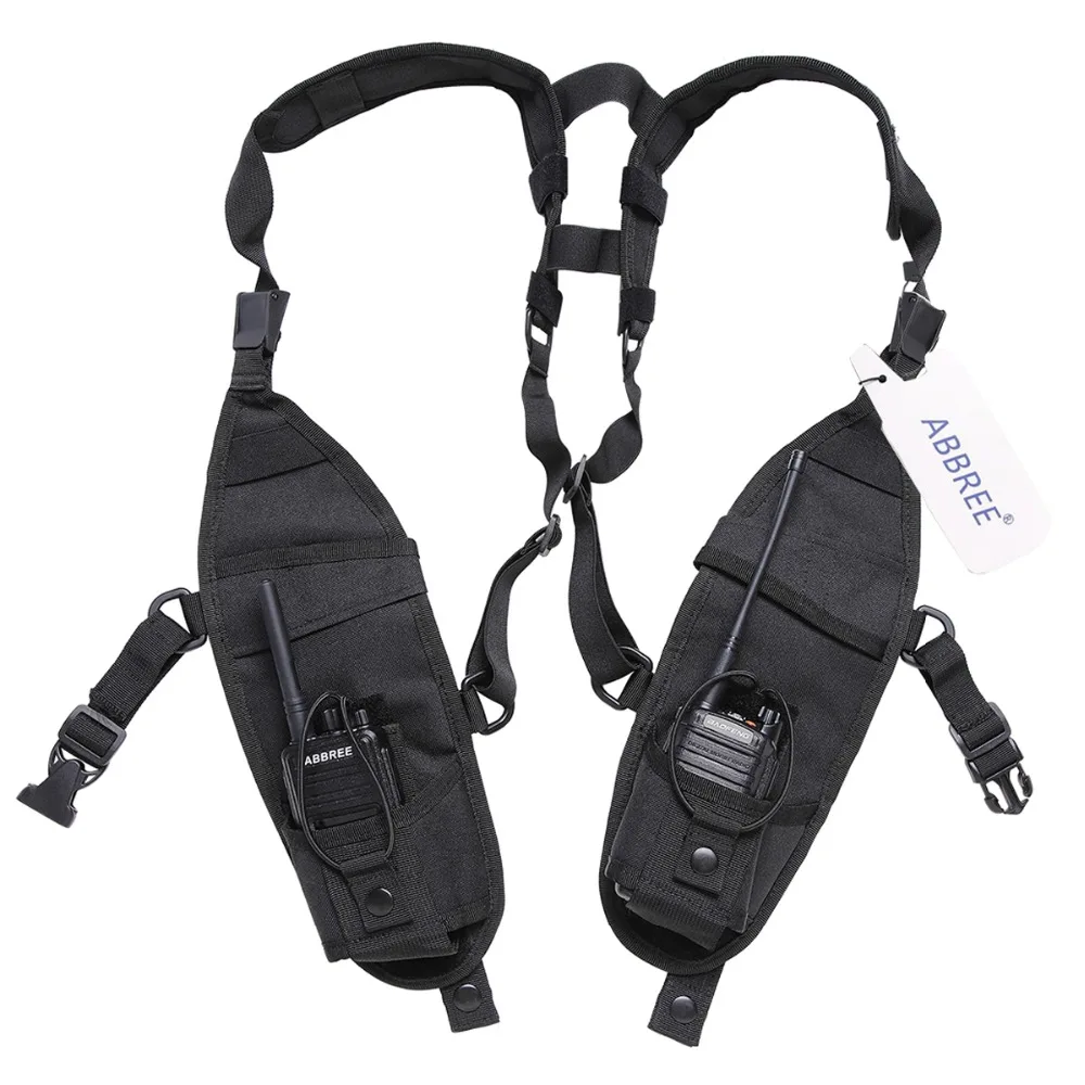 ABBREE Radio Carry Case Chest Harness Pocket Bag Holster for Baofeng UV-5R UV-82 UV-9R TYT TH-UV8000D Yaesu Walkie Tal