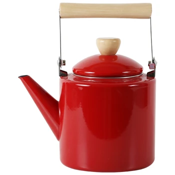 

Enameled Kettle Japanese Style Teapots 2 Litre for Halogen Most Stovetops Kungfu Tea Pots-Red-ABUX