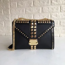 Высококачественные роскошные сумочки с заклепками из натуральной кожи, женские сумки, дизайнерские сумки известного бренда, сумки через плечо с цепочкой, сумки-мессенджеры