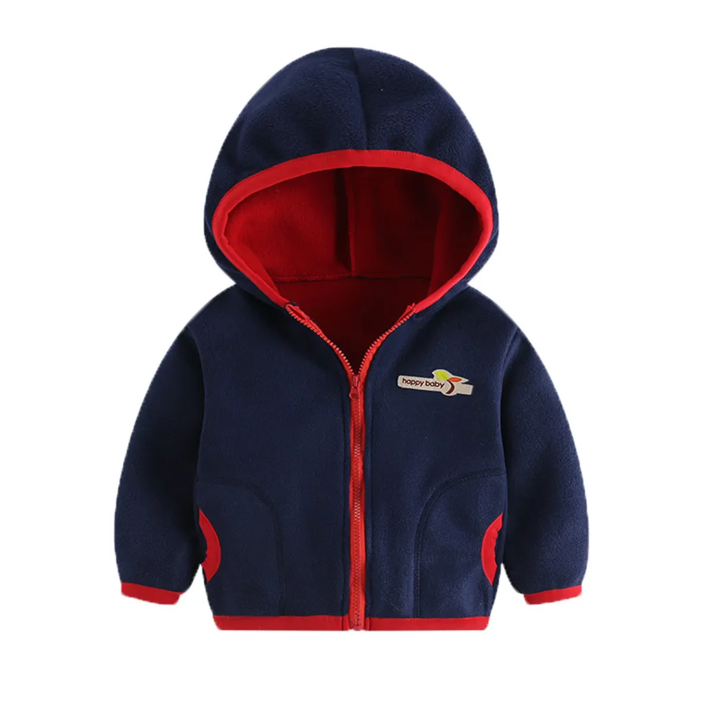 ARLONEET/толстовка с капюшоном и буквенным принтом для маленьких девочек и мальчиков; пальто; детская зимняя теплая фланелевая куртка с капюшоном; верхняя одежда; CN01 - Цвет: NY