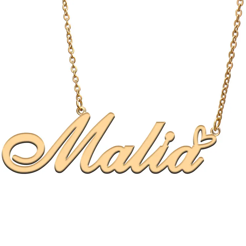 Ожерелье с надписью Malia Love Heart позолоченный воротник из нержавеющей стали для