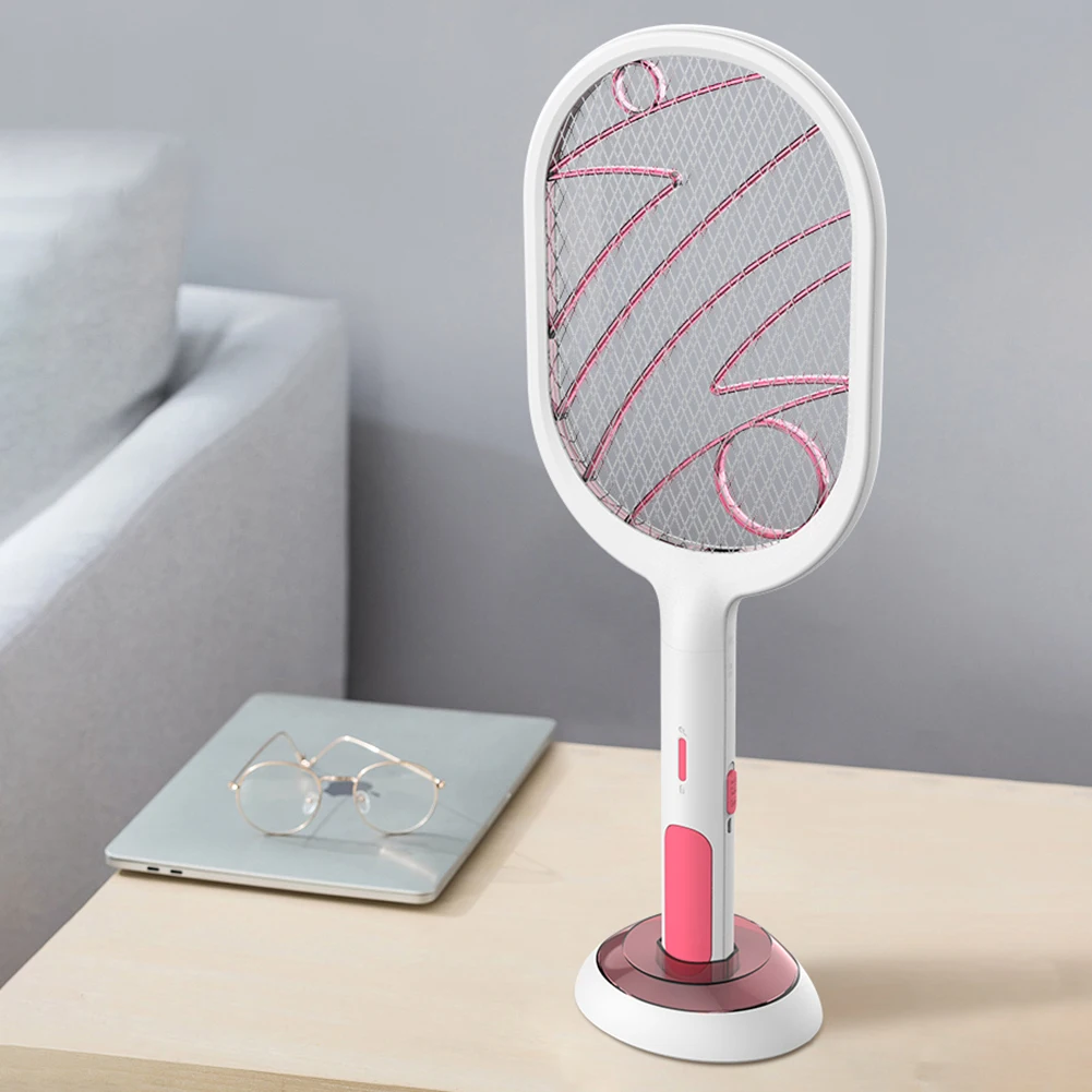 Electric Mosquito Swatter 2 Modes 1200mAh USB Rechargeable Home Fly Bug Zapper Racket Inserts Killer Pest Control Products