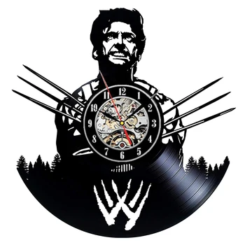 

X-Men Wolverine Vinyl Wall Clock Modern Design Movie Theme 3D Decoration Vintage Vinyl Record Clock Wall Watch Home Decor