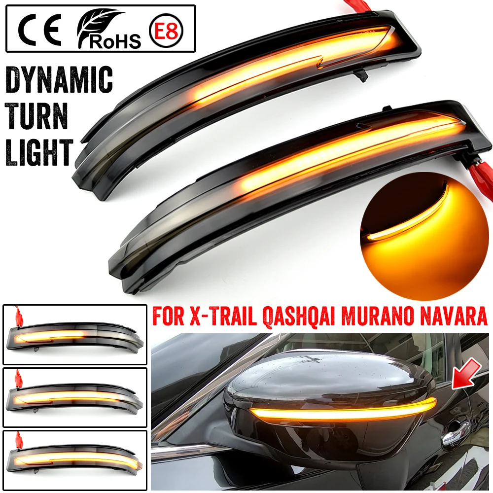 CANTONDZ LED Side Mirror Dynamic Turn Signal Sequential Light For Nissan X-Trail T32 Rogue Qashqai J11 Murano Z52 Juke Navara Pathfinder