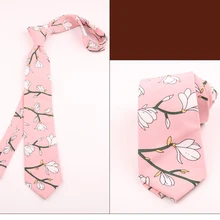 Мужской галстук студенческий модный Повседневный Ретро Цветочный шифоновый галстук для мужчин и женщин узкая версия 7 см галстук Одежда Аксессуары