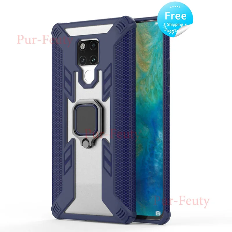 

Case for Huawei Mate 20 X EVR-L29 Silicone Armor Bumper Shockproof back Cover Phone Cases for Huawei Mate 20X EVR L29 Metal Ring