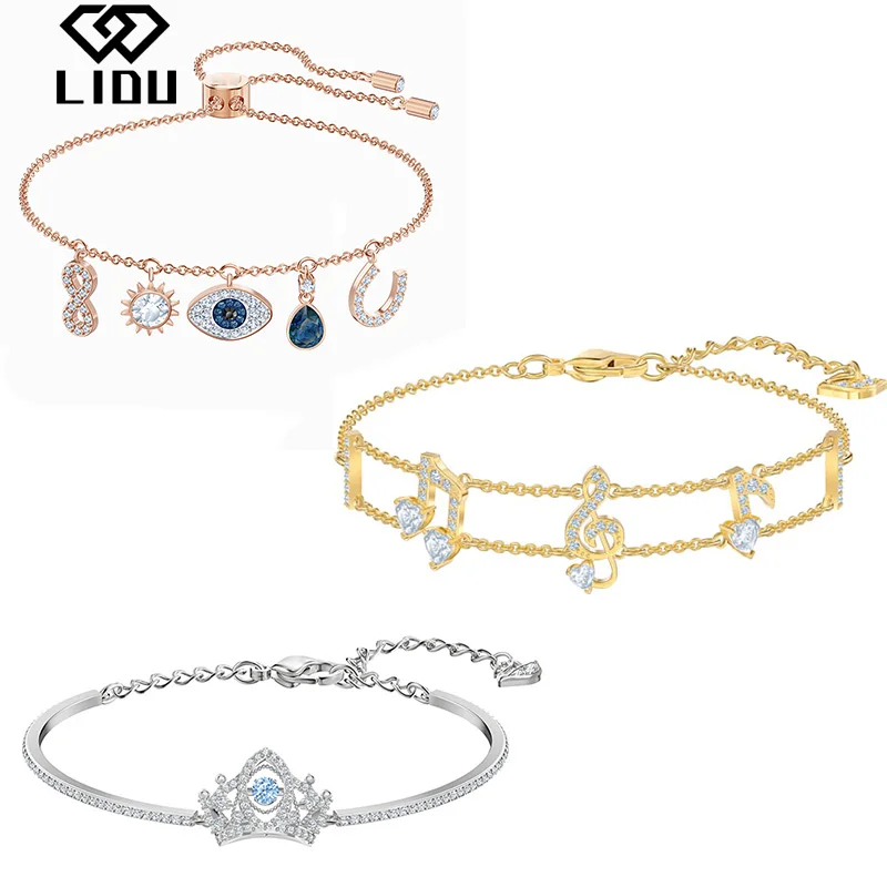 

LIDU High Quality Exquisite Fashion Generous Devil's Eye Note Crown Bracelet Gifts For Friends Free Of Mail Manufacturers Wholes