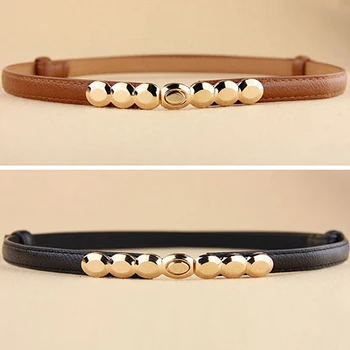 

Women Belt Rhinestone Women Faux Leather Belt Gold Tone Alloy Buckle Thin Girdle Waistband Adjustable Women Belt Luxury Fashion