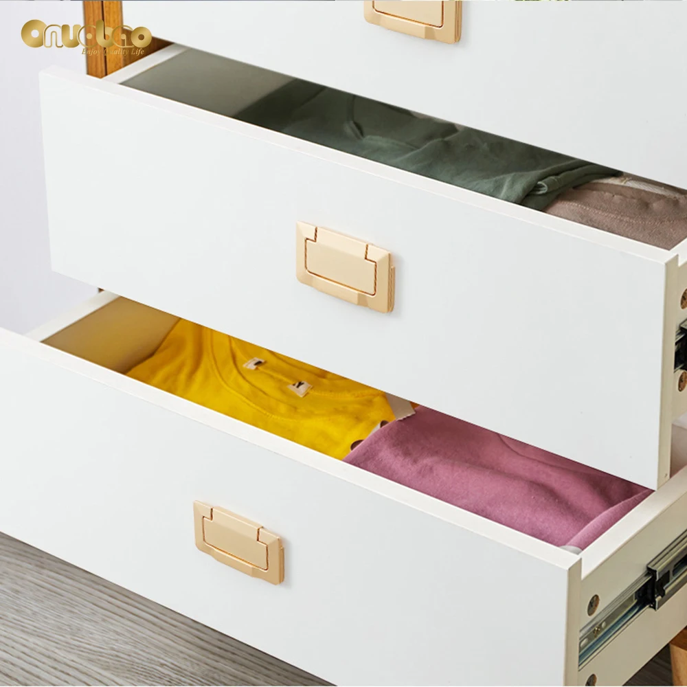 Onuobao Drawer Cabinet Door Flat Concealed Handle Free Punching Invisible Handle TV Cabinet Door Dedside Table furniture handles kitchen door handles