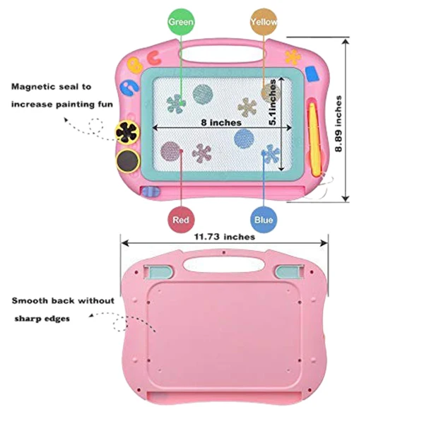 Детская магнитная доска для рисования, доска для письма, доска для граффити, стираемая, портативная, легко носить с собой, розовая