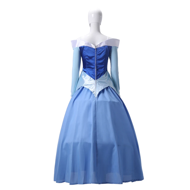 Custom Made Aurora Princess Cosplay Costume Blue Dress For adult