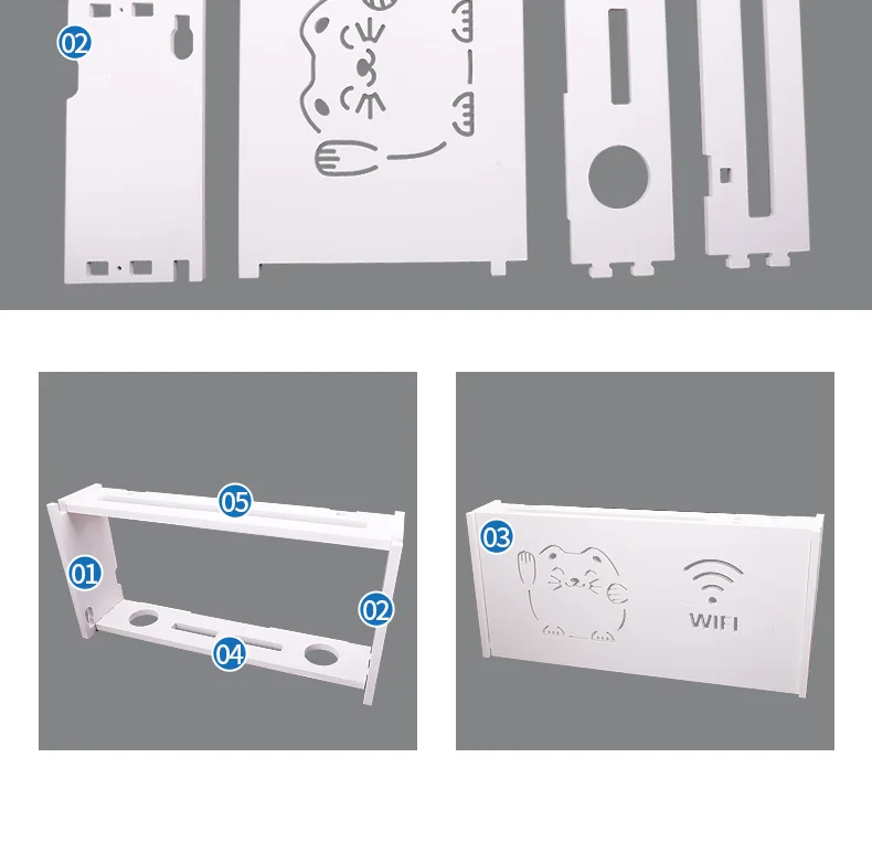 Настенный беспроводной Интернет роутер Коробка Для Хранения ПВХ панель разъем доска кронштейн для хранения украшения дома WF926230