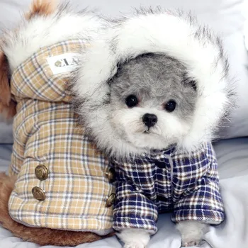 

Winter Dog Clothes Jacket Lattice Pets Outfits Warm Clothes for Small Dogs Costumes Coat Jacket Puppy Sweater Dogs Chihuahua