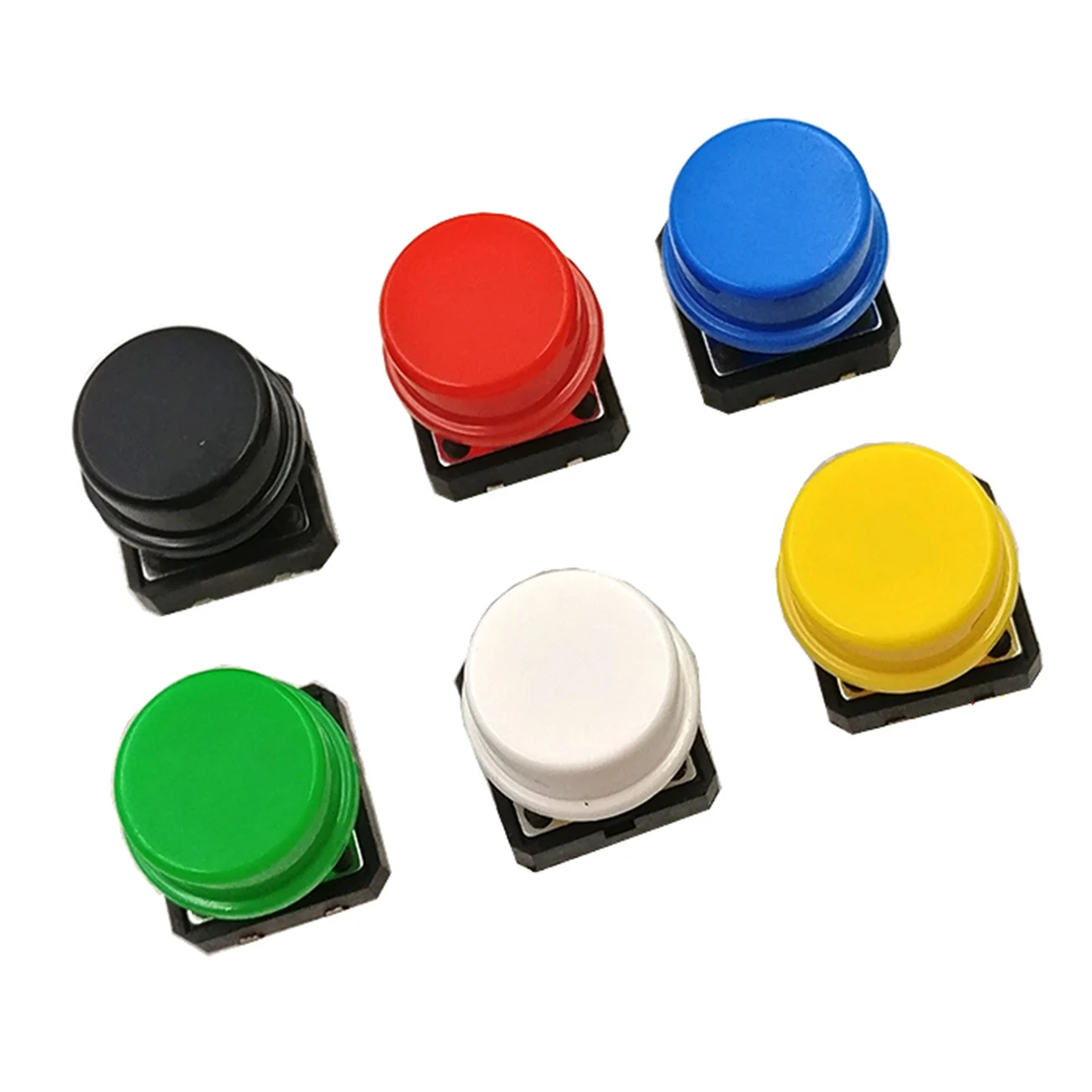 10PCS 12X12X7.3 MM color button cap with instant tactile button 4PIN