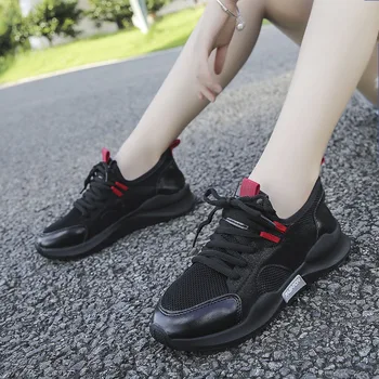 

Sneakers Female Flying Woven Breathable Fabric Casual Shoes Fashion Lightweight Student Slip Wear Sneakers