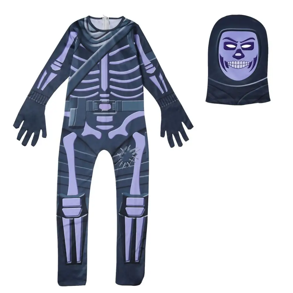 Purple skull Детская одежда для костюмированной вечеринки на Хеллоуин из хлопка с изображением черепа и конфет, хлопковый комбинезон с рисунком колобка - Цвет: Purple skull