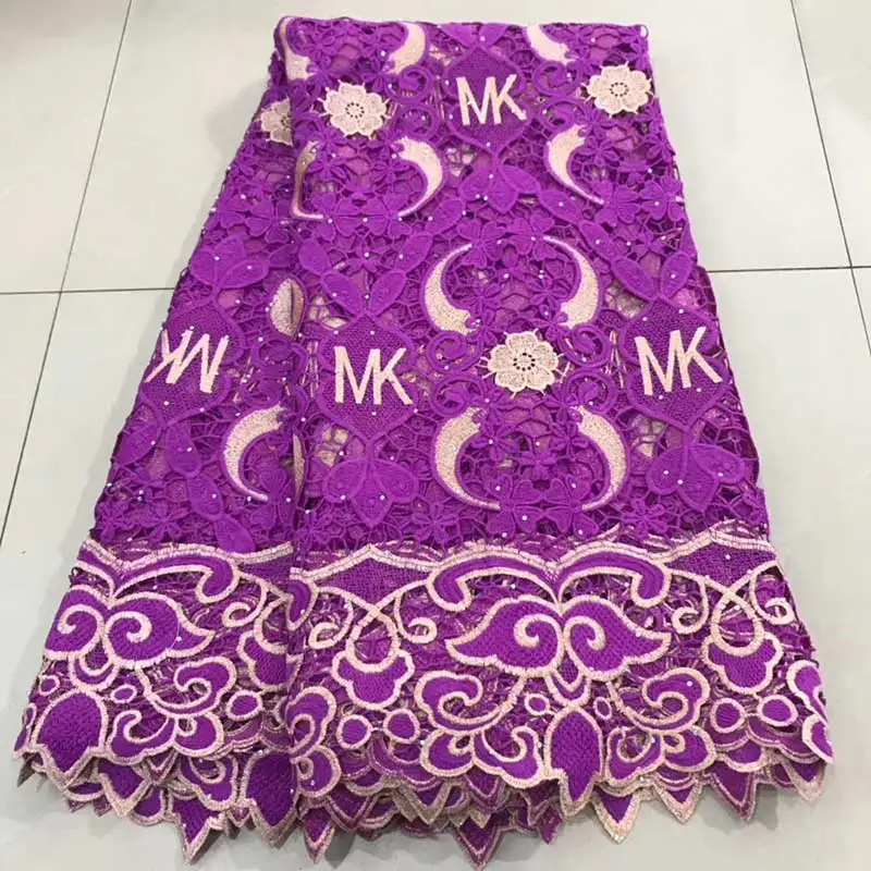 Кружевная ткань, высокое качество, кружевная нигерийская кружевная ткань для женского платья, Африканское Тюлевое кружево с камнями, 5 ярдов за штуку Aimee01