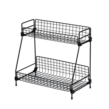 

Iron Storage Shelf rack for Kitchen storage rack bathroom organizer Double Layer Assembly Cosmetic bathroom Shelf Storage basket