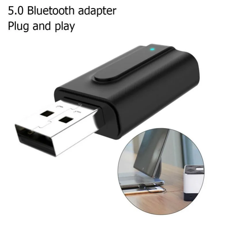 Подключи и играй USB Bluetooth 5,0 передатчик приемник AUX 3,5 мм привод бесплатный небольшой аудио адаптер