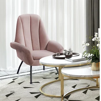

U-BEST Hotel living room High back back armrest velvet chair,modern designer pink decorative leisure chair