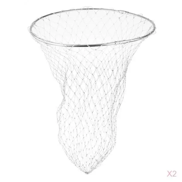 2Pcs Brail Fishing Landing Net Head Stainless Steel Ring Strong and Durable for Fly Fish Boat Kayak Saltwater Freshwater