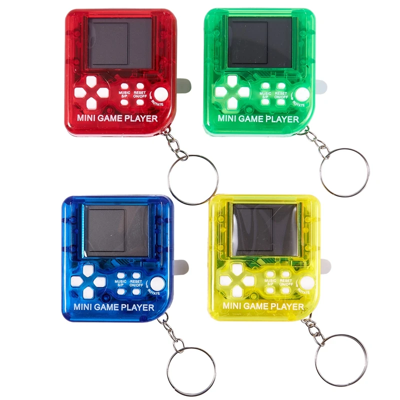 

4PCS Mini Handheld Game Console Classical Game Tetris Electronic Cyber Machine Puzzle Toy for Kids Student Gift