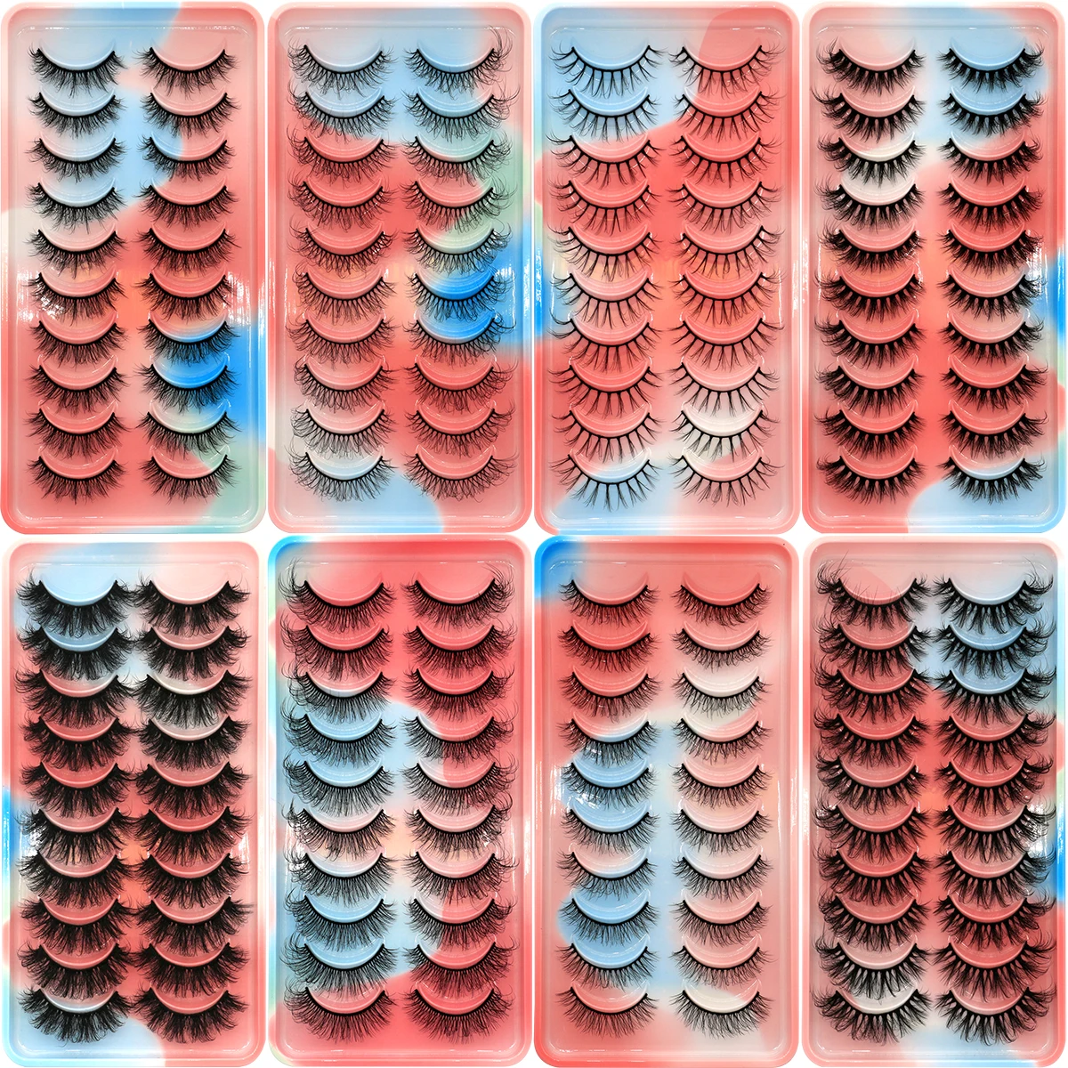 GROINNEYA 5/10 Pairs 3D Mink Lashes Natural Eyelashes Faux Cils Makeup Dramatic Wholesale Fake Eyelash Extension maquiagem | Красота и