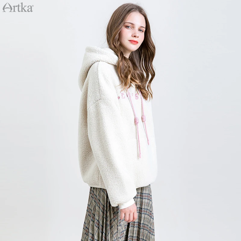 Женская толстовка с капюшоном ARTKA зеленая Толстая Свободная Повседневная