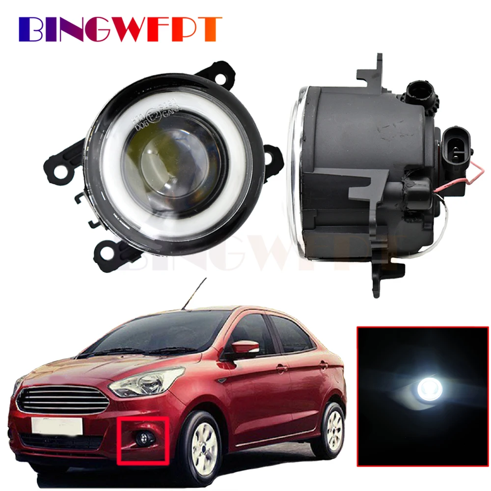 2 Pieces Car Left + Right LED Fog Light Angel Eye Daytime Running Lamp