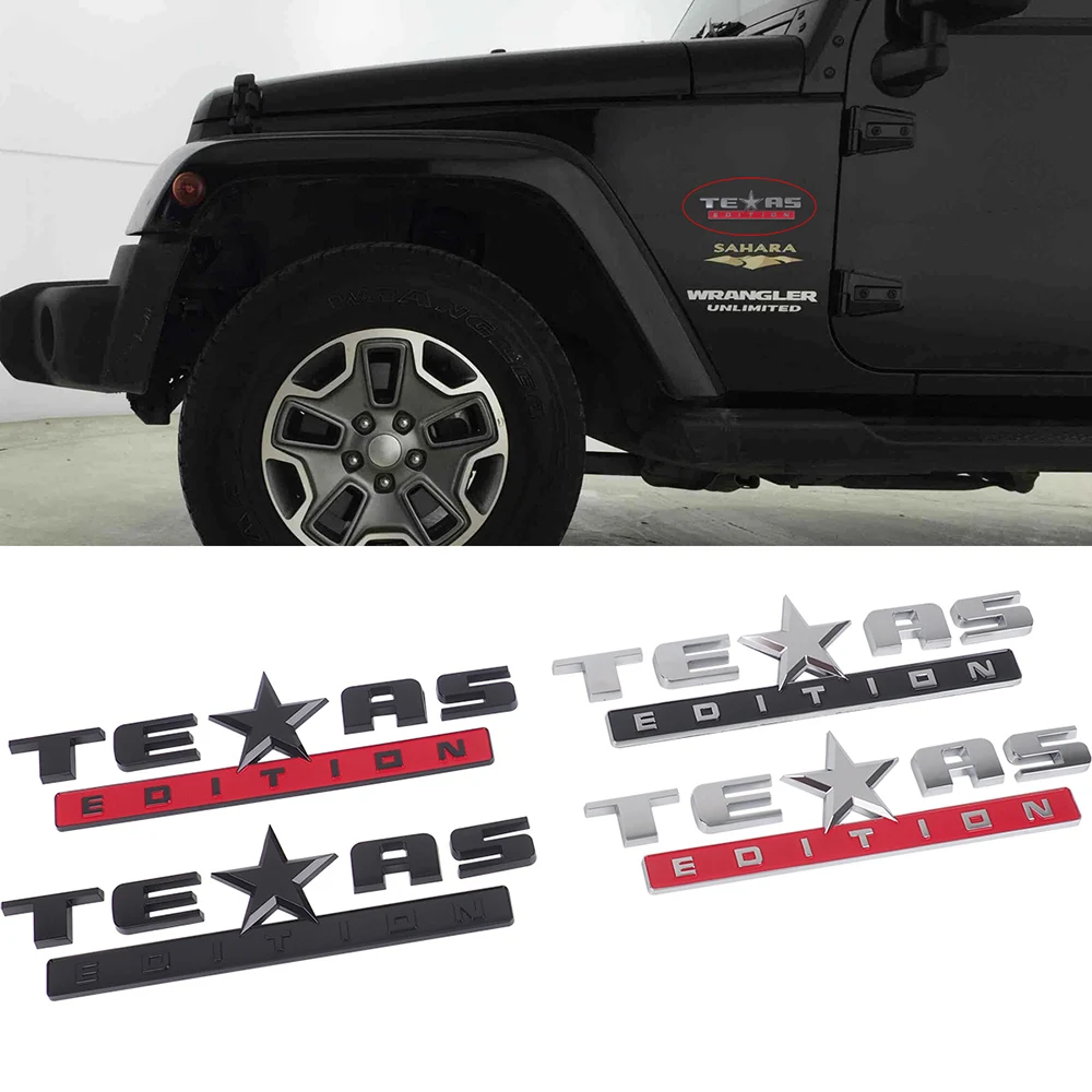 Texas Edition Emblem Car Body Fender Letter Logo Nameplate Trim Sticker For  Jeep Renegade Wrangler Patriot Liberty Accessories - Car Stickers -  AliExpress