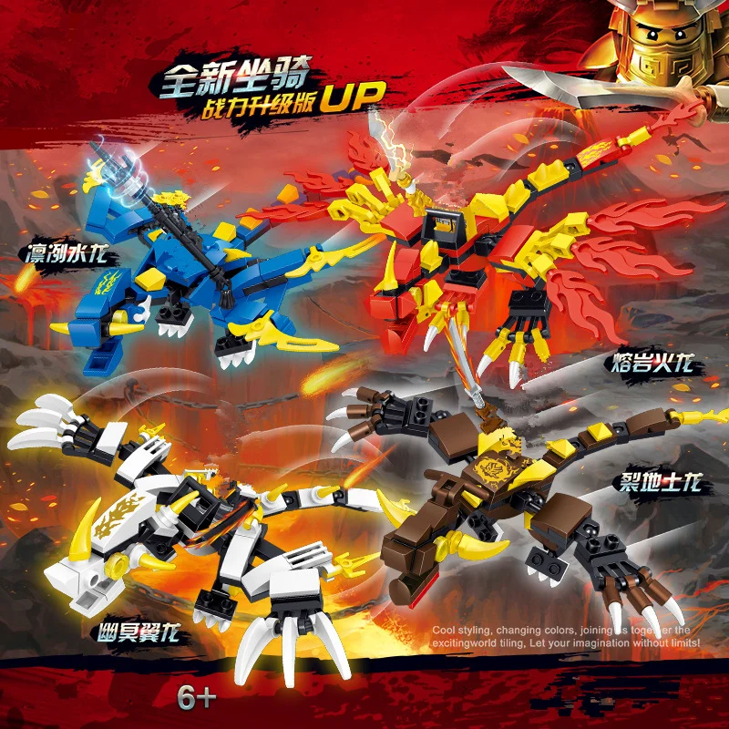 Tanie Kompatybilny Ninja Ninjagoingly Dragon klocki do budowy KAI JAY COLE ZANE Lloyd Ninja figurki zabawki dla dzieci prezenty