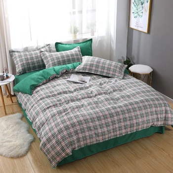 

Plaid Home Textile Bedlinen Duvet Cover Pillowcase comefortable Bed Sheet for kids Bedding Sets good quality twin bedclothes