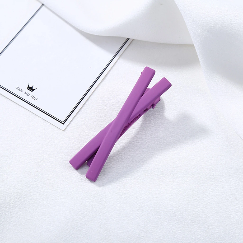 Girls Woman Barrettes Hair Clips Cross Side Candy Color Frosted Clip Liu Hai Clip Frosted Hairpin Children Accessorie 830