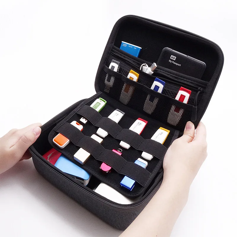 3.5 inch Large Cable Organizer Bag Carry Case can put 2 Pcs HDD USB Flash Drive Power Bank