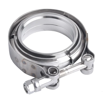

SPEEDWOW 2.0"2.25" 2.5"2.75"3.0"3.5"4.0" Stainless Steel Exhaust Downpipe V band Clamp Male Female Flange For Turbo Exhaust pipe